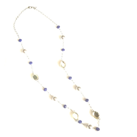 LOFT Jewelry - Ann Taylor long silver and blue necklace